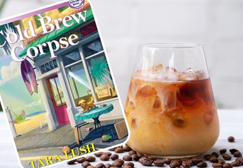 Book Cold Brew Corpse and a glass of cold brew coffee
