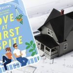 book cover Love at First Spite in front of blue prints